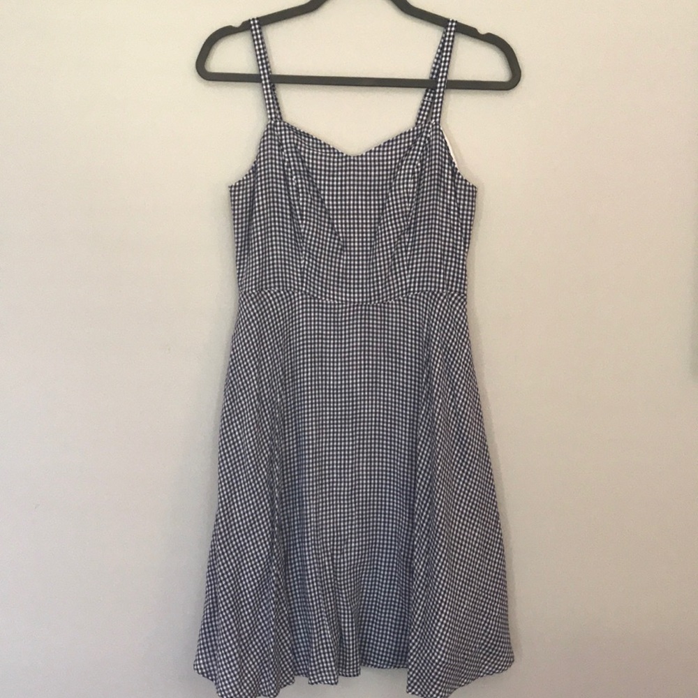 Navy Gingham Dress